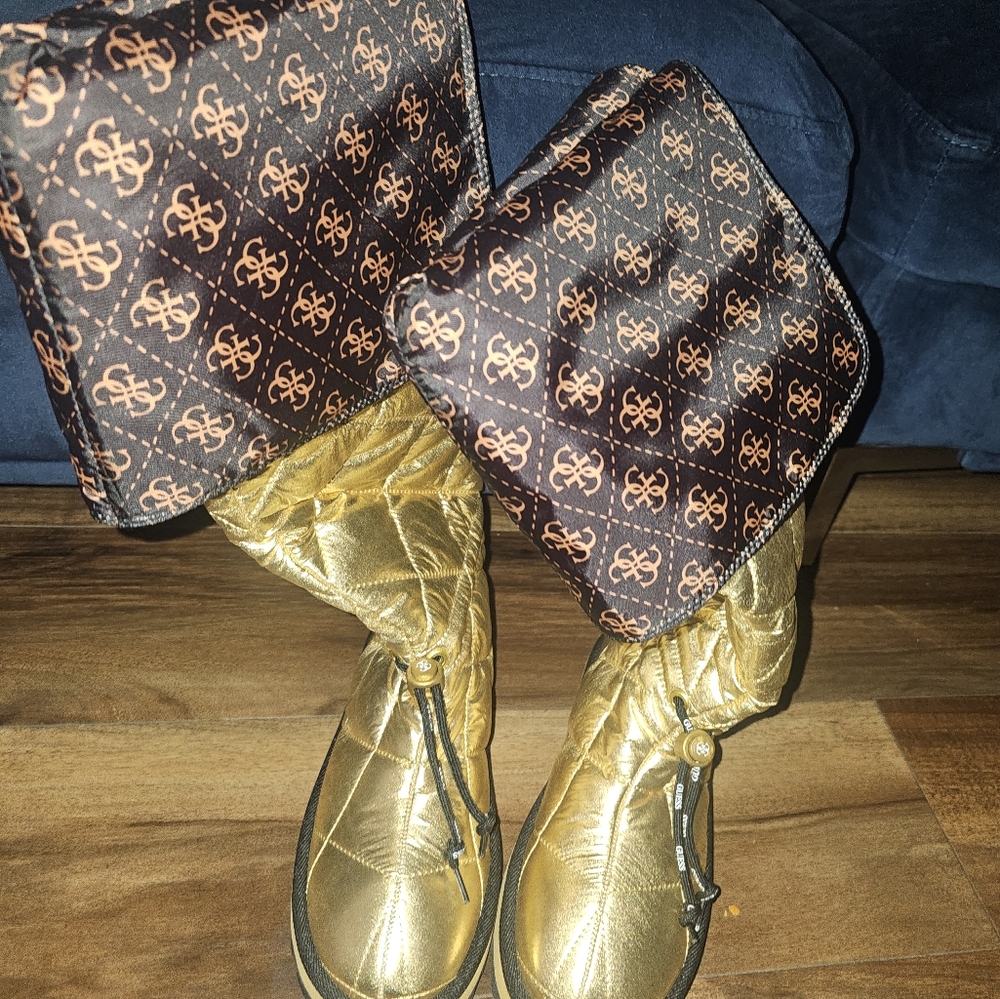 Gold Guess Boots (women size 8.5) - Picture 3 of 4